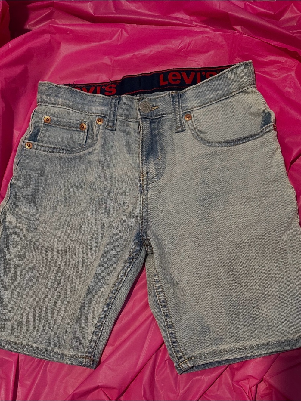 Levi's Faded Light Blue Denim Shorts